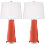 Color Plus Leo 29 1/2" Koi Orange Glass Table Lamps Set of 2