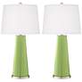 Color Plus Leo 29 1/2" Lime Rickey Green Glass Table Lamps Set of 2