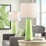 Color Plus Leo 29 1/2" Lime Rickey Green Glass Table Lamps Set of 2