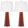 Color Plus Leo 29 1/2" Madeira Red Glass Table Lamps Set of 2