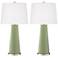 Color Plus Leo 29 1/2" Majolica Green Glass Table Lamps Set of 2
