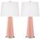 Color Plus Leo 29 1/2" Mellow Coral Pink Glass Table Lamps Set of 2