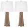 Color Plus Leo 29 1/2" Mocha Brown Glass Table Lamps Set of 2
