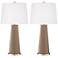 Color Plus Leo 29 1/2" Mocha Brown Glass Table Lamps Set of 2