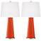 Color Plus Leo 29 1/2" Modern Daredevil Orange Table Lamps Set of 2