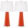 Color Plus Leo 29 1/2" Modern Daredevil Orange Table Lamps Set of 2