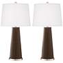 Color Plus Leo 29 1/2" Modern Glass Carafe Brown Table Lamps Set of 2