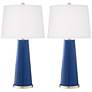 Color Plus Leo 29 1/2" Modern Glass Monaco Blue Table Lamps Set of 2