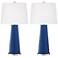 Color Plus Leo 29 1/2" Modern Glass Monaco Blue Table Lamps Set of 2