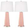 Color Plus Leo 29 1/2" Modern Glass Rose Pink Table Lamps Set of 2
