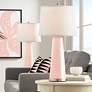 Color Plus Leo 29 1/2" Modern Glass Rose Pink Table Lamps Set of 2