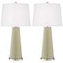 Thumbnail2 of Color Plus Leo 29 1/2" Modern Glass Sage Green Table Lamp Set of 2