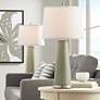 Thumbnail1 of Color Plus Leo 29 1/2" Modern Glass Sage Green Table Lamp Set of 2