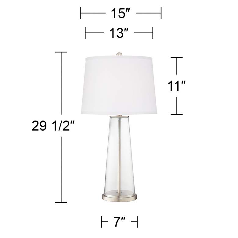 Image 5 Color Plus Leo 29 1/2" Modern Glass Software Gray Table Lamps Set of 2 more views