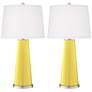 Color Plus Leo 29 1/2" Modern Lemon Twist Yellow Table Lamps Set of 2