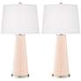 Color Plus Leo 29 1/2" Modern Linen Pink Table Lamps Set of 2