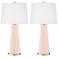 Color Plus Leo 29 1/2" Modern Linen Pink Table Lamps Set of 2