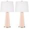 Color Plus Leo 29 1/2" Modern Linen Pink Table Lamps Set of 2