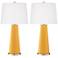 Color Plus Leo 29 1/2" Modern Marigold Yellow Table Lamps Set of 2