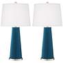 Color Plus Leo 29 1/2" Modern Oceanside Blue Table Lamps Set of 2