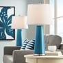 Color Plus Leo 29 1/2" Modern Oceanside Blue Table Lamps Set of 2