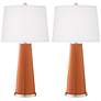 Color Plus Leo 29 1/2" Modern Robust Orange Table Lamps Set of 2