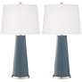 Color Plus Leo 29 1/2" Modern Smoky Blue Table Lamps Set of 2
