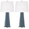 Color Plus Leo 29 1/2" Modern Smoky Blue Table Lamps Set of 2