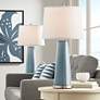Color Plus Leo 29 1/2" Modern Smoky Blue Table Lamps Set of 2