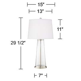 Image4 of Color Plus Leo 29 1/2" Modern Smoky Blue Table Lamps Set of 2 more views