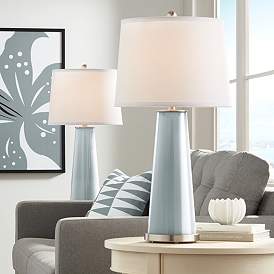 Image1 of Color Plus Leo 29 1/2" Modern Uncertain Gray Table Lamps Set of 2