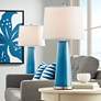 Color Plus Leo 29 1/2" Mykonos Blue Table Lamps Set of 2
