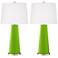 Color Plus Leo 29 1/2" Neon Green Modern Glass Table Lamps Set of 2