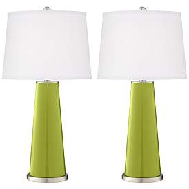 Image2 of Color Plus Leo 29 1/2" Parakeet Green Glass Table Lamps Set of 2