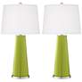 Color Plus Leo 29 1/2" Parakeet Green Glass Table Lamps Set of 2