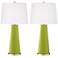 Color Plus Leo 29 1/2" Parakeet Green Glass Table Lamps Set of 2