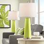 Color Plus Leo 29 1/2" Parakeet Green Glass Table Lamps Set of 2
