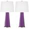 Color Plus Leo 29 1/2" Passionate Purple Glass Table Lamps Set of 2
