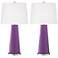 Color Plus Leo 29 1/2" Passionate Purple Glass Table Lamps Set of 2