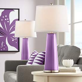 Image1 of Color Plus Leo 29 1/2" Passionate Purple Glass Table Lamps Set of 2