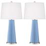 Color Plus Leo 29 1/2" Placid Blue Glass Table Lamps Set of 2