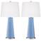 Color Plus Leo 29 1/2" Placid Blue Glass Table Lamps Set of 2