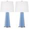 Color Plus Leo 29 1/2" Placid Blue Glass Table Lamps Set of 2