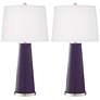 Color Plus Leo 29 1/2" Quixotic Plum Purple Table Lamps Set of 2
