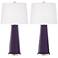 Color Plus Leo 29 1/2" Quixotic Plum Purple Table Lamps Set of 2