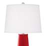 Color Plus Leo 29 1/2" Ribbon Red Glass Table Lamps Set of 2