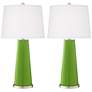 Color Plus Leo 29 1/2" Rosemary Green Glass Table Lamps Set of 2