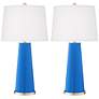 Color Plus Leo 29 1/2" Royal Blue Glass Table Lamps Set of 2