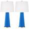 Color Plus Leo 29 1/2" Royal Blue Glass Table Lamps Set of 2