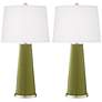 Color Plus Leo 29 1/2" Rural Green Glass Table Lamps Set of 2